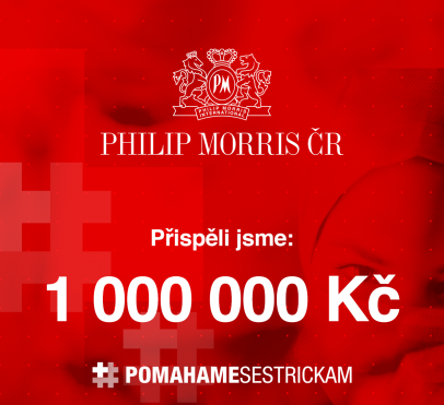 Projektu Pomáháme sestřičkám jsme darovali 1 000 000 Kč.